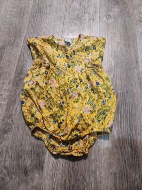 Old Navy Yellow Floral Baby One-Piece
